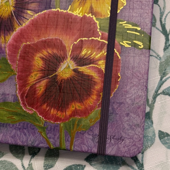 Purple Floral Pansies Personal Recollections Memory Journal NWT Lang - Picture 4 of 16